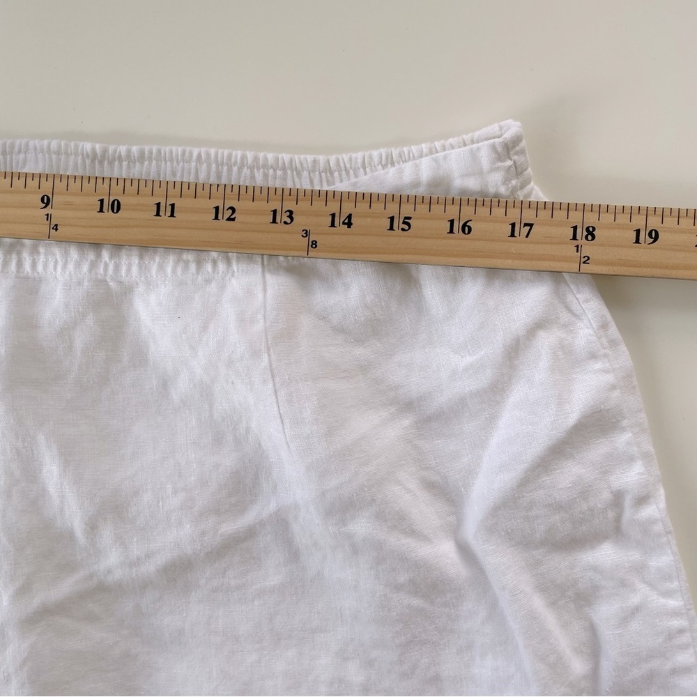 Studio West Women's Cream Ivory White 100% LINEN Embroidered Skirt Size LARGE - Picture 6 of 7